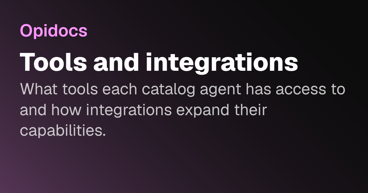 Tools and integrations