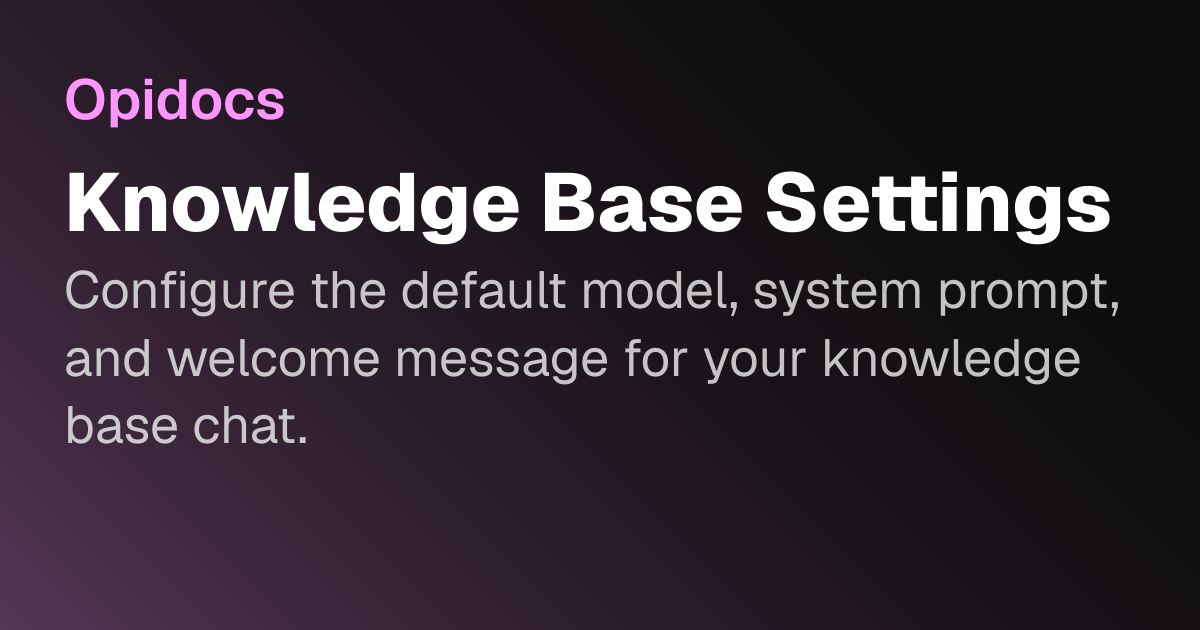 Knowledge Base Settings