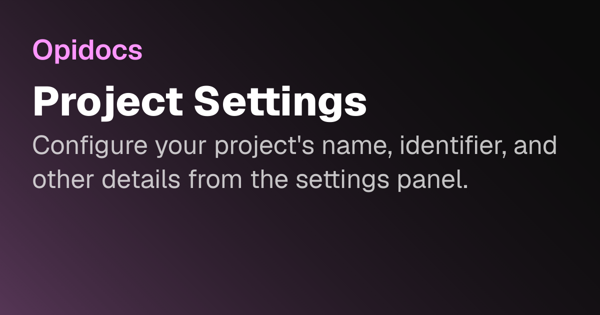 Project Settings
