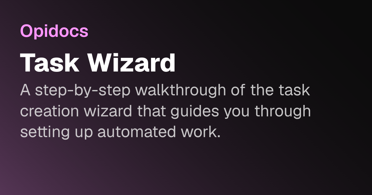 Task Wizard