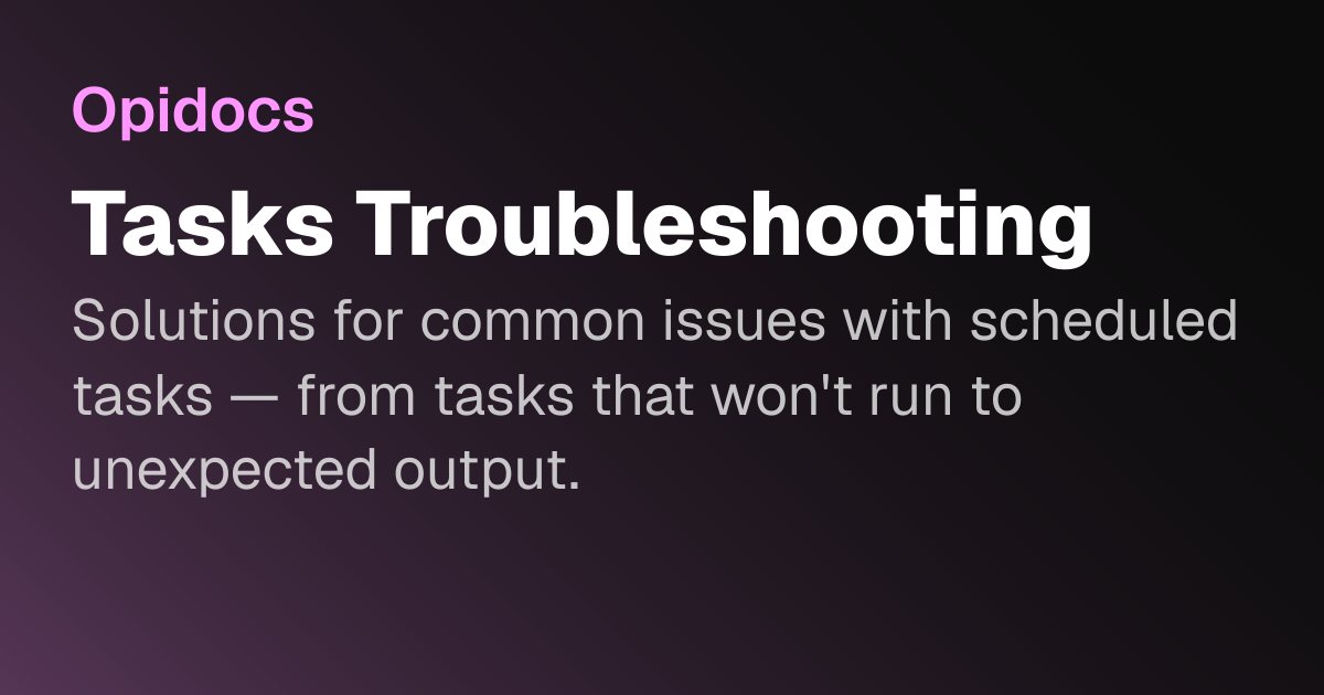Hectek Task Tasks Troubleshooting