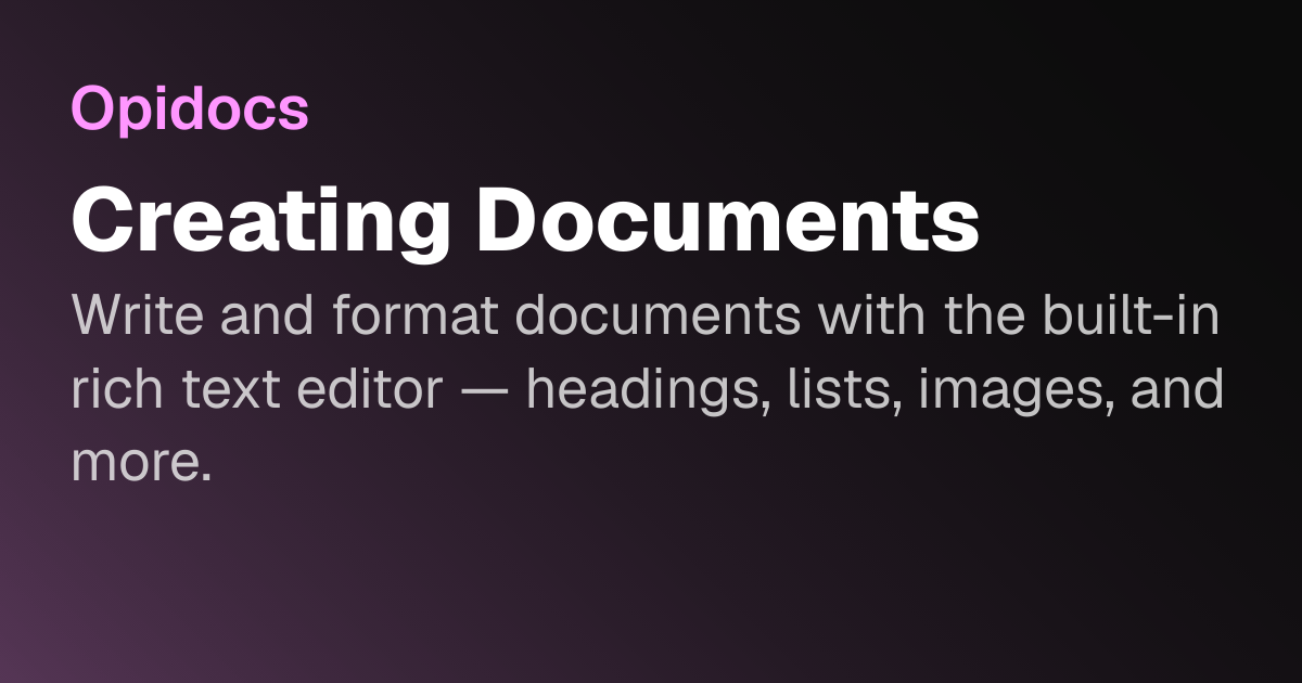 Creating Documents