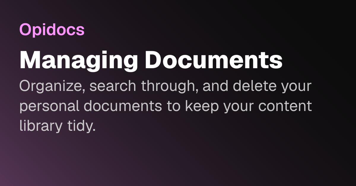 Managing Documents