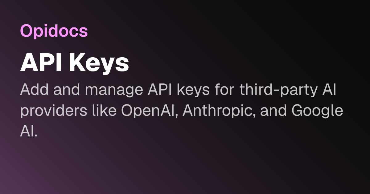 API Keys